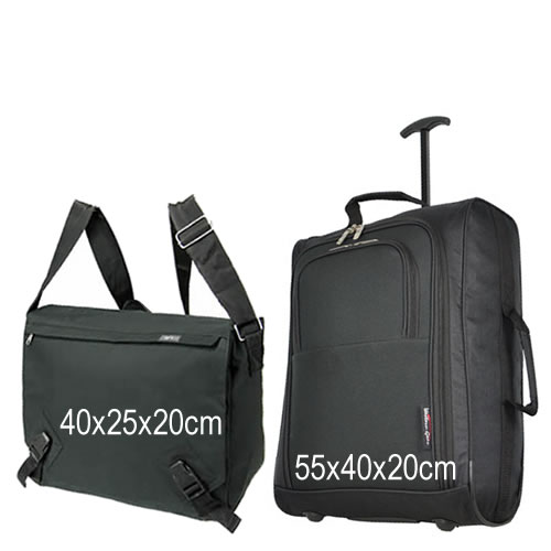 Priority Flapover Set 55x40x20 & 40x25x20cm Black